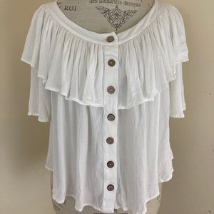 Free People white button down boho top